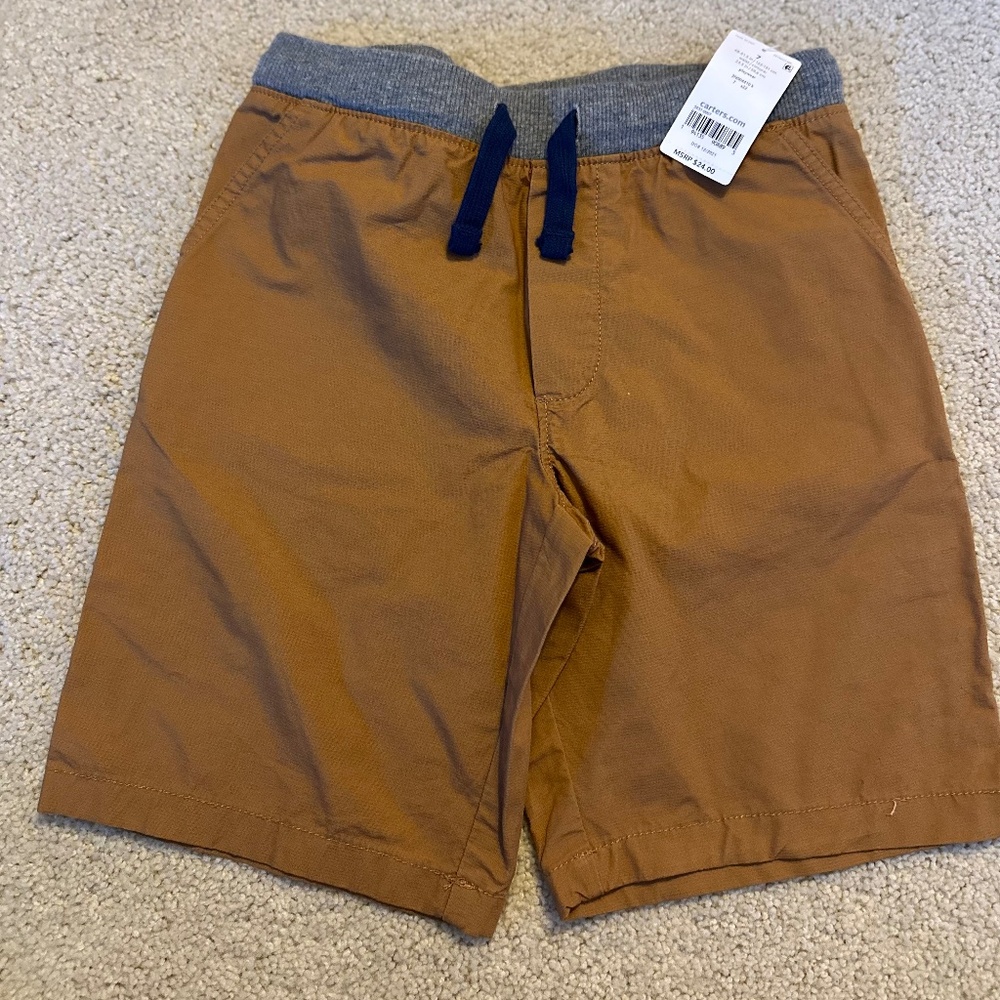 Carter's Boys Shorts, NWT Khaki, Boys Size 7